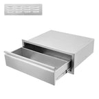 Outdoor Kitchen Drawers, Stainless Steel BBQ Drawer with Divider - Built-in Flush Mount for BBQ Islands