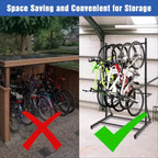 Support à vélos, rangement vertical autoportant pour 5 vélos - Capacité de 136 kg, hauteur réglable, support intérieur, noir