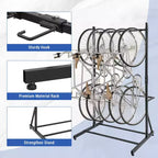 Support à vélos, rangement vertical autoportant pour 5 vélos - Capacité de 136 kg, hauteur réglable, support intérieur, noir