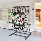 Support à vélos, rangement vertical autoportant pour 5 vélos - Capacité de 136 kg, hauteur réglable, support intérieur, noir