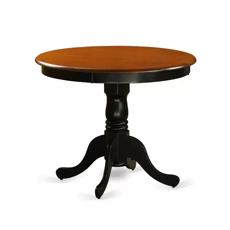 Ensemble de table de cuisine HomeStock Belmont 5 pièces avec une table à manger et 4 chaises de cuisine avec assise en bois en noir et cerisier