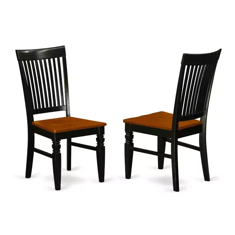 Ensemble de table de cuisine HomeStock Belmont 5 pièces avec une table à manger et 4 chaises de cuisine avec assise en bois en noir et cerisier