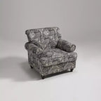Floral Upholstered Chair - Chenille Fabric,Cozy Lounge Chair for Living Room, Bedroom, or Office