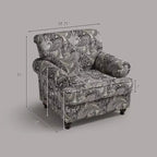 Fauteuil tapissé de fleurs - Tissu chenille, fauteuil confortable pour salon, chambre ou bureau