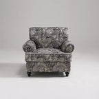 Fauteuil tapissé de fleurs - Tissu chenille, fauteuil confortable pour salon, chambre ou bureau