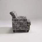 Fauteuil tapissé de fleurs - Tissu chenille, fauteuil confortable pour salon, chambre ou bureau