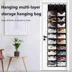 Range-chaussures à suspendre à la porte, convient pour 20 paires, organisateur de chaussures anti-poussière à suspendre pour porte de placard, 20 grandes poches et 4 crochets métalliques