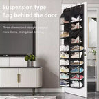 Range-chaussures à suspendre à la porte, convient pour 20 paires, organisateur de chaussures anti-poussière à suspendre pour porte de placard, 20 grandes poches et 4 crochets métalliques