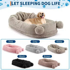 Lit pour chien humain, 180 x 114 x 30 cm, grand lit pour chien avec couverture, poches de rangement, poignée portable, housse amovible, lit pour animal de compagnie taille humaine pour adulte