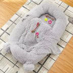 Lit pour chien humain, 180 x 114 x 30 cm, grand lit pour chien avec couverture, poches de rangement, poignée portable, housse amovible, lit pour animal de compagnie taille humaine pour adulte