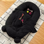 Lit pour chien humain, 180 x 114 x 30 cm, grand lit pour chien avec couverture, poches de rangement, poignée portable, housse amovible, lit pour animal de compagnie taille humaine pour adulte