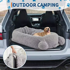 Lit pour chien humain, 180 x 114 x 30 cm, grand lit pour chien avec couverture, poches de rangement, poignée portable, housse amovible, lit pour animal de compagnie taille humaine pour adulte