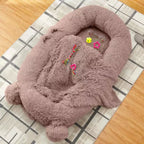 Lit pour chien humain, 180 x 114 x 30 cm, grand lit pour chien avec couverture, poches de rangement, poignée portable, housse amovible, lit pour animal de compagnie taille humaine pour adulte