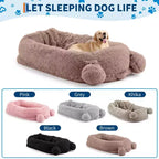 Lit pour chien humain, 180 x 114 x 30 cm, grand lit pour chien avec couverture, poches de rangement, poignée portable, housse amovible, lit pour animal de compagnie taille humaine pour adulte