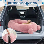 Lit pour chien humain, 180 x 114 x 30 cm, grand lit pour chien avec couverture, poches de rangement, poignée portable, housse amovible, lit pour animal de compagnie taille humaine pour adulte