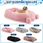 Lit pour chien humain, 180 x 114 x 30 cm, grand lit pour chien avec couverture, poches de rangement, poignée portable, housse amovible, lit pour animal de compagnie taille humaine pour adulte
