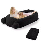 Lit pour chien humain, 180 x 114 x 30 cm, grand lit pour chien avec couverture, poches de rangement, poignée portable, housse amovible, lit pour animal de compagnie taille humaine pour adulte