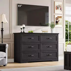 Commode à 5 ou 6 tiroirs pour chambre à coucher, commode de style rustique moderne en bois, meuble de rangement pour chambre, salon, chambre d'enfant.