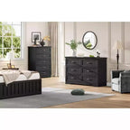 Commode à 5 ou 6 tiroirs pour chambre à coucher, commode de style rustique moderne en bois, meuble de rangement pour chambre, salon, chambre d'enfant.