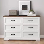Commode à 5 ou 6 tiroirs pour chambre à coucher, commode de style rustique moderne en bois, meuble de rangement pour chambre, salon, chambre d'enfant.