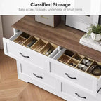 Commode à 5 ou 6 tiroirs pour chambre à coucher, commode de style rustique moderne en bois, meuble de rangement pour chambre, salon, chambre d'enfant.