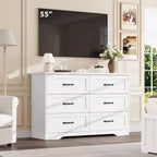 Commode à 5 ou 6 tiroirs pour chambre à coucher, commode de style rustique moderne en bois, meuble de rangement pour chambre, salon, chambre d'enfant.