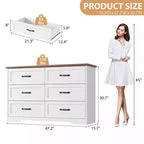 Commode à 5 ou 6 tiroirs pour chambre à coucher, commode de style rustique moderne en bois, meuble de rangement pour chambre, salon, chambre d'enfant.