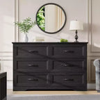 Commode à 5 ou 6 tiroirs pour chambre à coucher, commode de style rustique moderne en bois, meuble de rangement pour chambre, salon, chambre d'enfant.