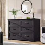 Commode à 5 ou 6 tiroirs pour chambre à coucher, commode de style rustique moderne en bois, meuble de rangement pour chambre, salon, chambre d'enfant.