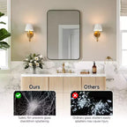 Miroir de salle de bain mat, miroir de courtoisie rectangulaire arrondi pour au-dessus de l'évier, miroir mural, verre trempé HD et cadre en aluminium antirouille
