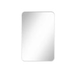 Miroir de salle de bain mat, miroir de courtoisie rectangulaire arrondi pour au-dessus de l'évier, miroir mural, verre trempé HD et cadre en aluminium antirouille