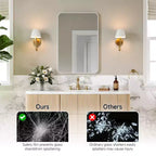 Miroir de salle de bain mat, miroir de courtoisie rectangulaire arrondi pour au-dessus de l'évier, miroir mural, verre trempé HD et cadre en aluminium antirouille