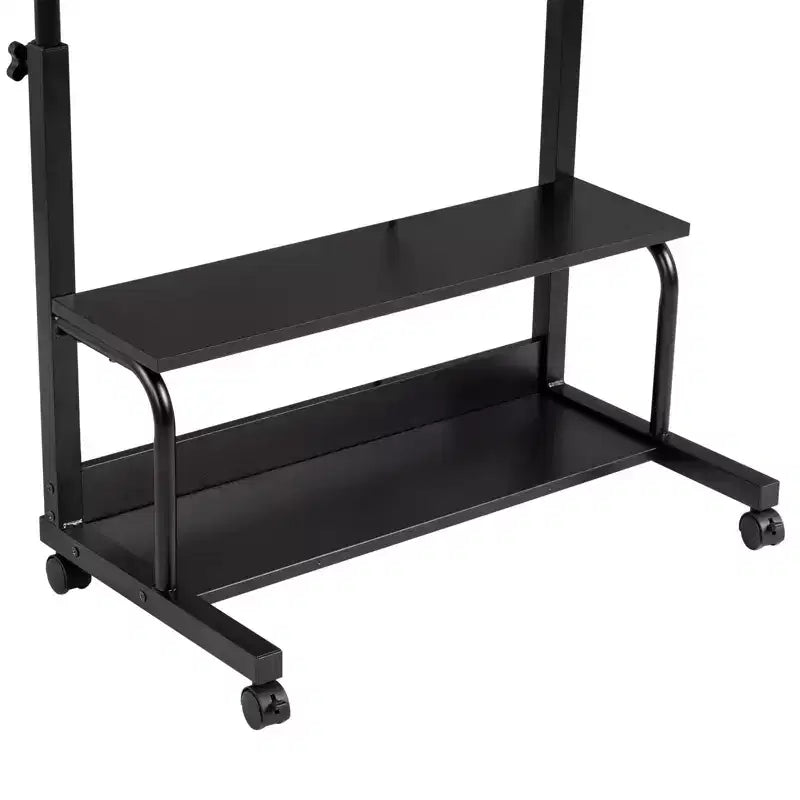 Table d'appoint à roulettes et réglable en hauteur pour ordinateur portable avec station de charge et 2 ports USB