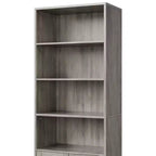 Bibliothèque en bois de ferme à 6 étagères de 181 cm avec portes, meuble de rangement industriel pour chambre à coucher, salon et bureau