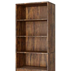 Bibliothèque en bois de ferme à 6 étagères de 181 cm avec portes, meuble de rangement industriel pour chambre à coucher, salon et bureau