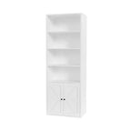 Bibliothèque en bois de ferme à 6 étagères de 181 cm avec portes, meuble de rangement industriel pour chambre à coucher, salon et bureau