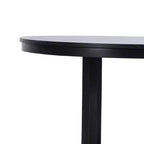 Table à manger de ferme en bois massif 52 x 52 avec plateau rond texturé et piètement en X pour salles à manger modernes et réunions de famille Noir