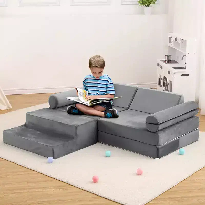 Canapé modulaire pour enfants 13 pièces, canapé pour tout-petits pour garçons et filles créatifs, canapé de jeu modulaire convertible pour enfants, canapé pour enfants pour salle de jeux, 56,7x28,35
