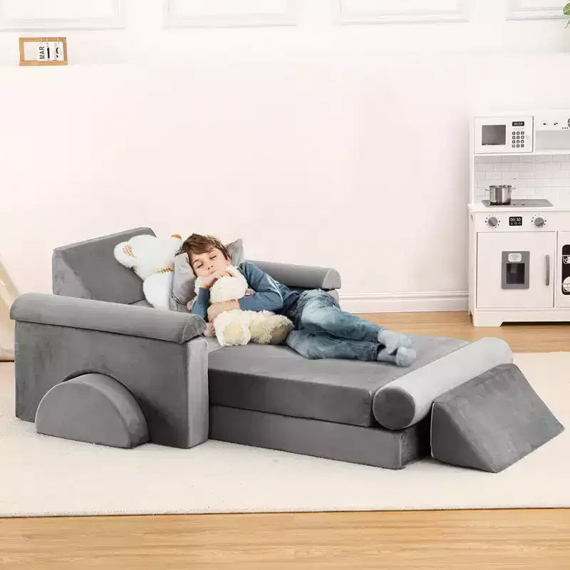 Canapé modulaire pour enfants 13 pièces, canapé pour tout-petits pour garçons et filles créatifs, canapé de jeu modulaire convertible pour enfants, canapé pour enfants pour salle de jeux, 56,7x28,35