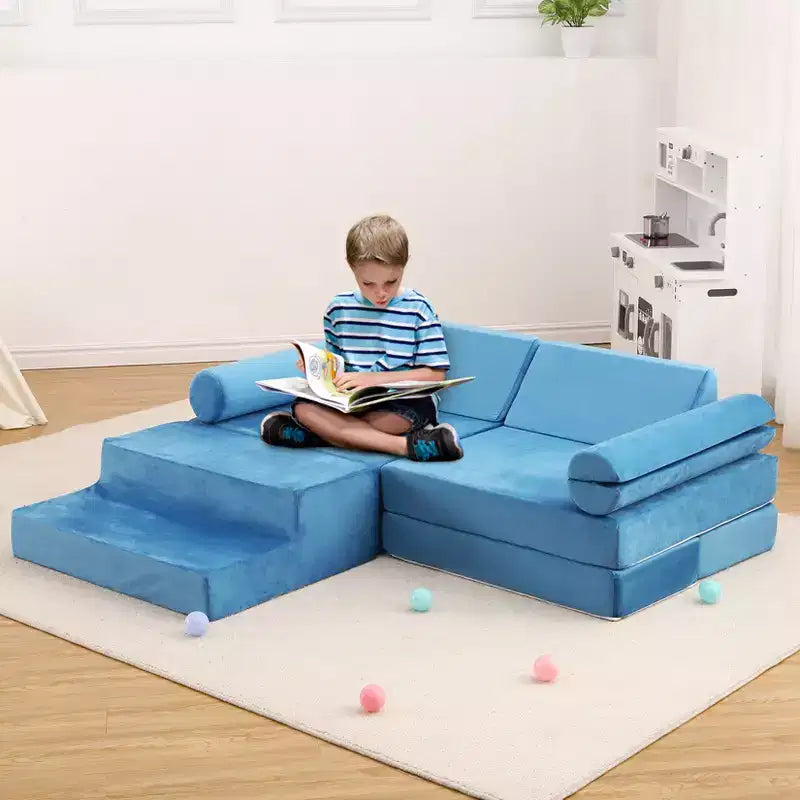 Canapé modulaire pour enfants 13 pièces, canapé pour tout-petits pour garçons et filles créatifs, canapé de jeu modulaire convertible pour enfants, canapé pour enfants pour salle de jeux, 56,7x28,35