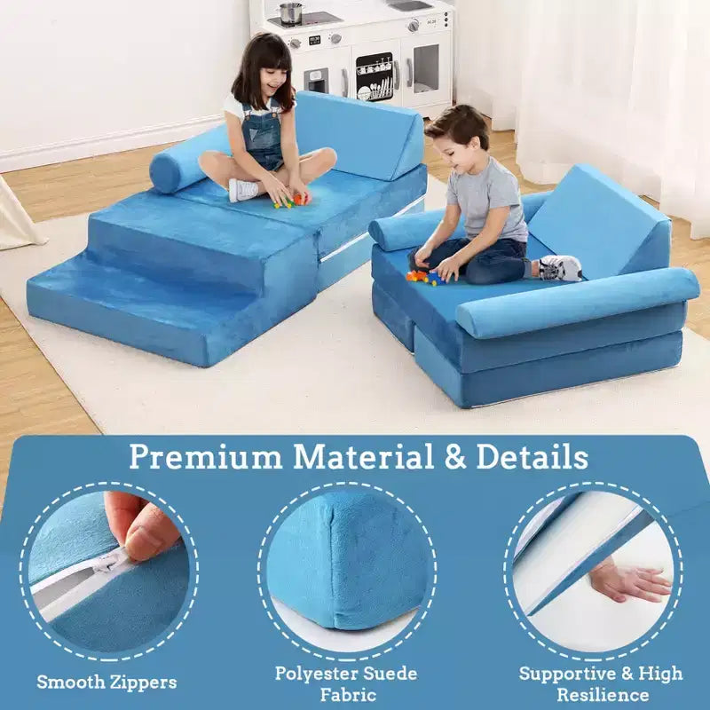 Canapé modulaire pour enfants 13 pièces, canapé pour tout-petits pour garçons et filles créatifs, canapé de jeu modulaire convertible pour enfants, canapé pour enfants pour salle de jeux, 56,7x28,35