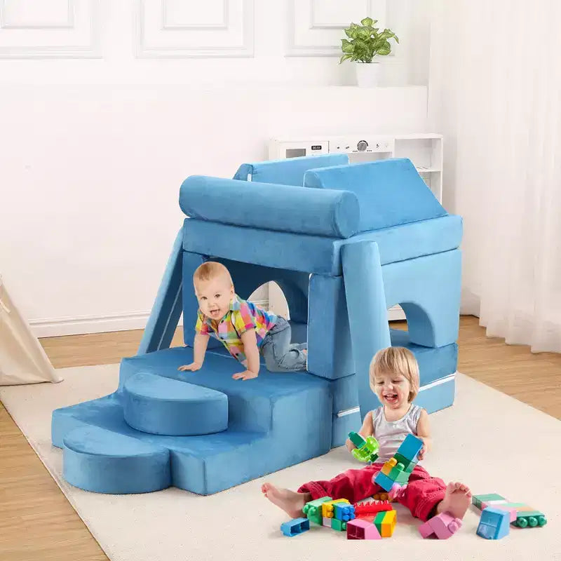 Canapé modulaire pour enfants 13 pièces, canapé pour tout-petits pour garçons et filles créatifs, canapé de jeu modulaire convertible pour enfants, canapé pour enfants pour salle de jeux, 56,7x28,35