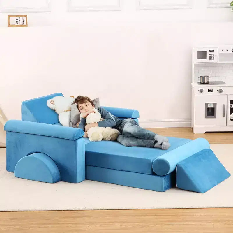 Canapé modulaire pour enfants 13 pièces, canapé pour tout-petits pour garçons et filles créatifs, canapé de jeu modulaire convertible pour enfants, canapé pour enfants pour salle de jeux, 56,7x28,35