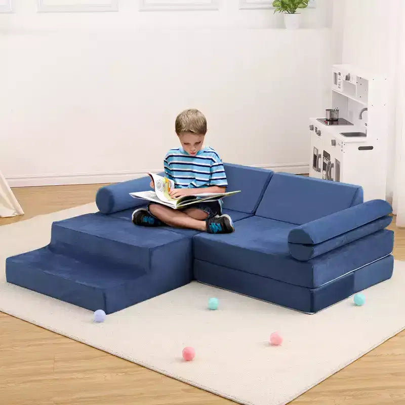 Canapé modulaire pour enfants 13 pièces, canapé pour tout-petits pour garçons et filles créatifs, canapé de jeu modulaire convertible pour enfants, canapé pour enfants pour salle de jeux, 56,7x28,35