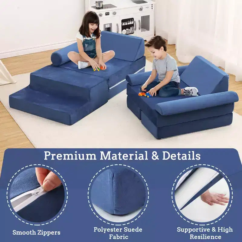 Canapé modulaire pour enfants 13 pièces, canapé pour tout-petits pour garçons et filles créatifs, canapé de jeu modulaire convertible pour enfants, canapé pour enfants pour salle de jeux, 56,7x28,35