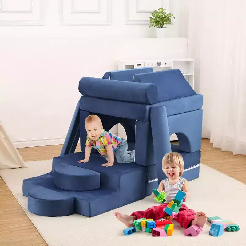 Canapé modulaire pour enfants 13 pièces, canapé pour tout-petits pour garçons et filles créatifs, canapé de jeu modulaire convertible pour enfants, canapé pour enfants pour salle de jeux, 56,7x28,35
