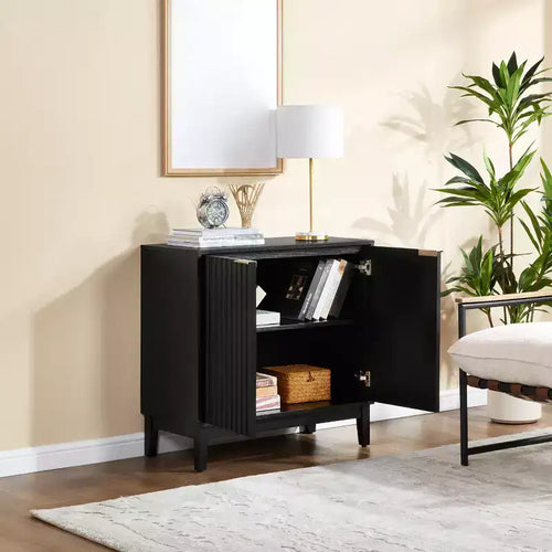 31 Meuble buffet bas, buffet de bar à café en bois avec étagère réglable, console d'entrée, armoire de sol pour cuisine