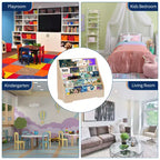 Étagère à livres pour enfants à 5 niveaux avec rangement, étagère de présentation pour tout-petits, support à livres, organisateur de livres d'histoires multifonctionnel, étagère à livres de peinture pour chambre d'enfant