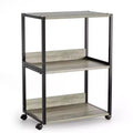 Karl Home 3-Tier Printer Stand P2 Particleboard Washed Gray Combo A+B 15.7x12x25.6 Inches