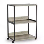 Karl Home 3-Tier Printer Stand P2 Particleboard Washed Gray Combo A+B 15.7x12x25.6 Inches